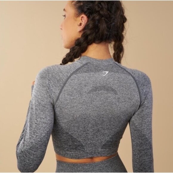 Gymshark Womens Long Sleeve Seamless Crop Top Size Small - Picture 6 of 9